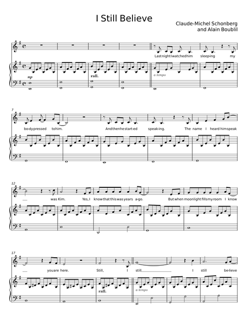 I Still Believe - Claude-Michel Schonberg