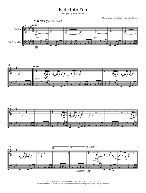 Fade Into You (Arr. Sherry Lewis) - Hope Sandoval, David Roback (Instrumental Duet)