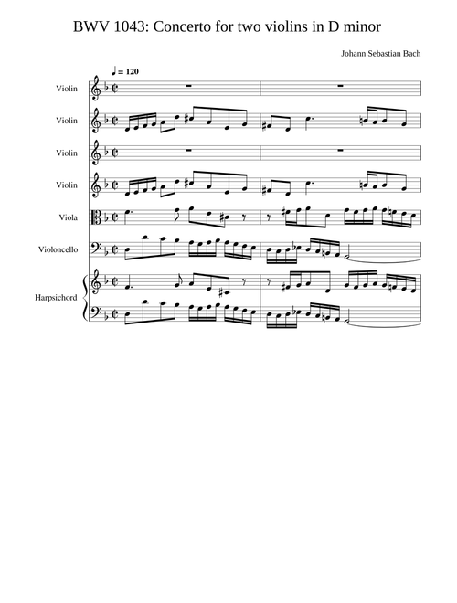Bwv1043: Concerto for two violins in D minor