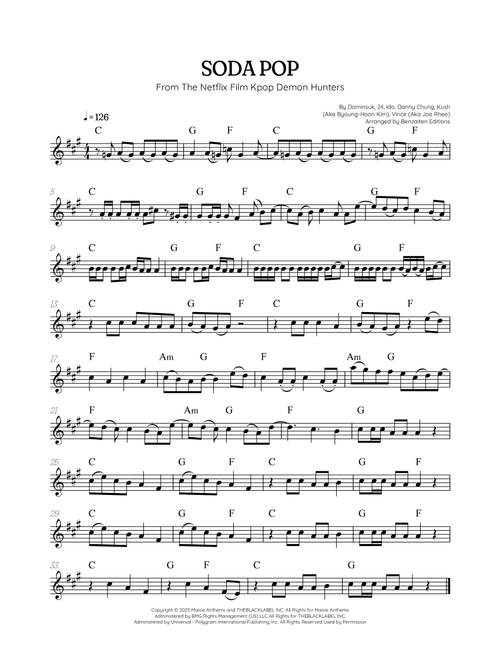 Soda Pop (Arr. Benzaiten Editions) - Saja Boys (Alto Sax Solo)