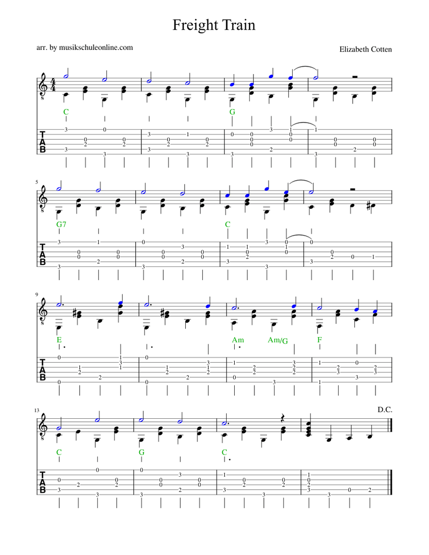 Freight Train Fingerstyle Sheet music for Guitar (Solo)