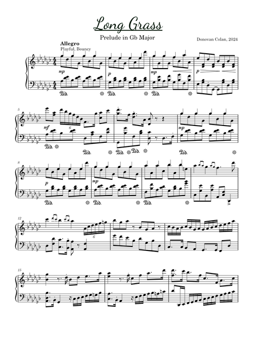 "Long Grass" Prelude in Gb Major - Donovan Colan
