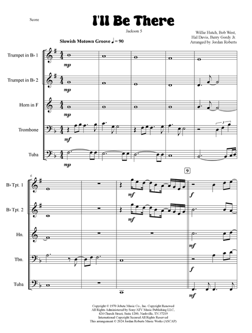 I'll Be There (Arr. Jordan Roberts) - The Jackson 5 (Brass Ensemble)