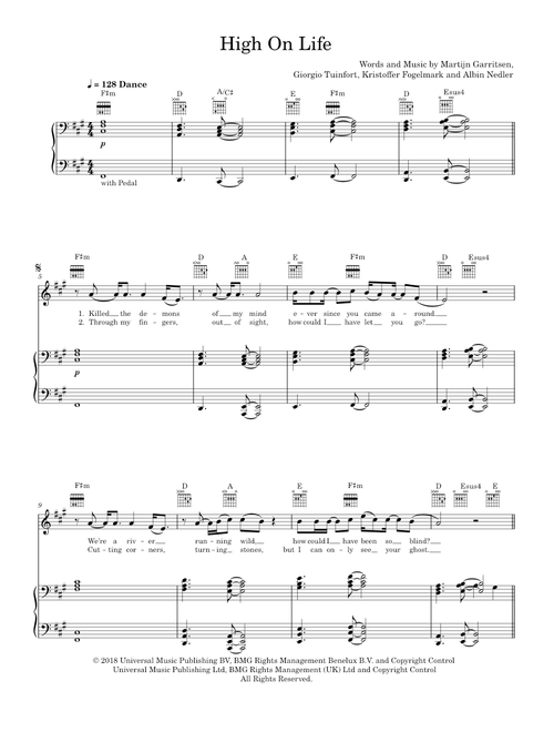 High on life - Martin Garrix (Piano-Voice-Guitar)