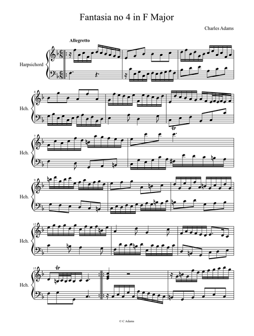 Fantasia No 4 F major sheet music arranged by cadams