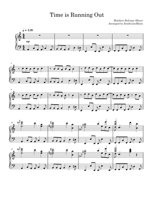 Time is Running Out - Muse (Piano Cover)