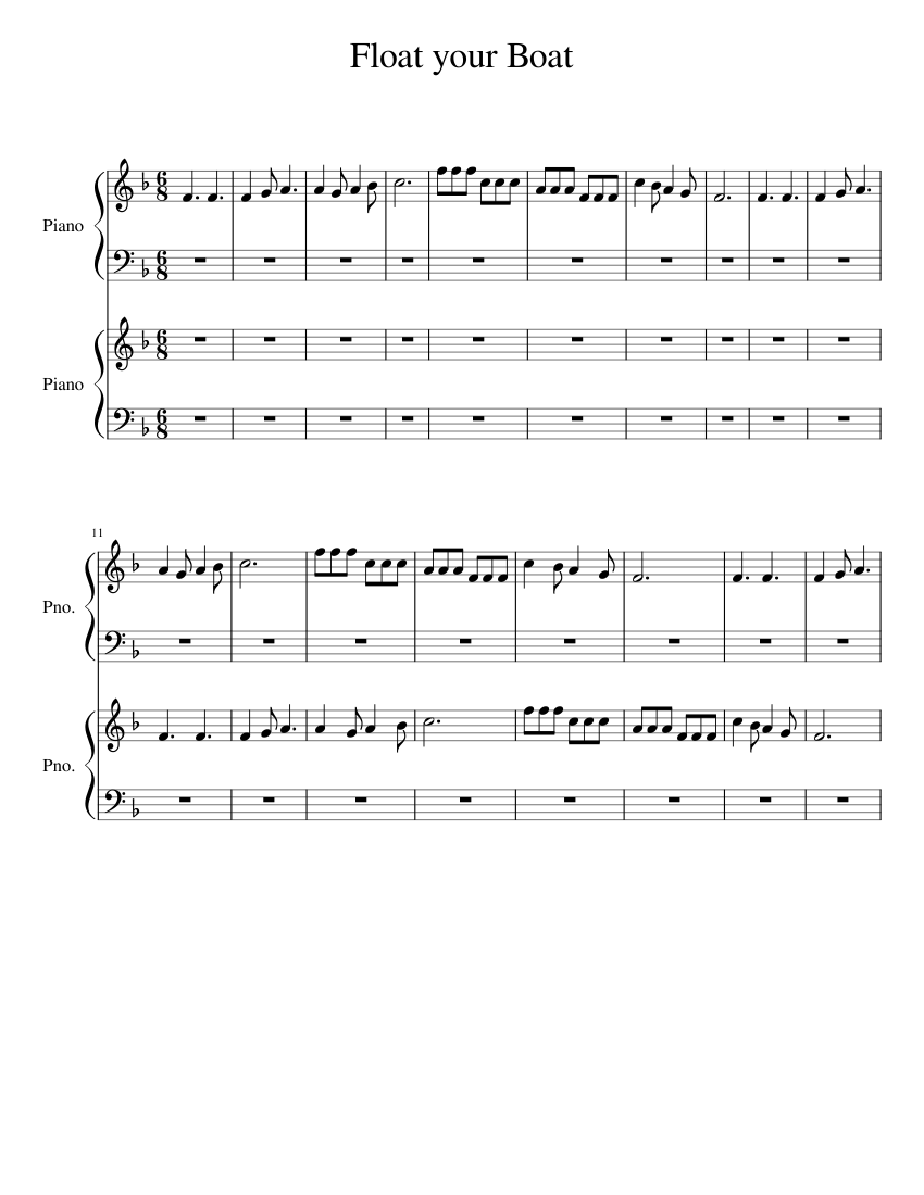 Float_your_Boat Sheet music for Piano (Piano Duo)