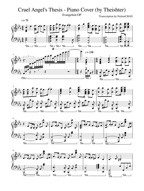 Cruel Angel's Thesis - Piano Cover by Theishter