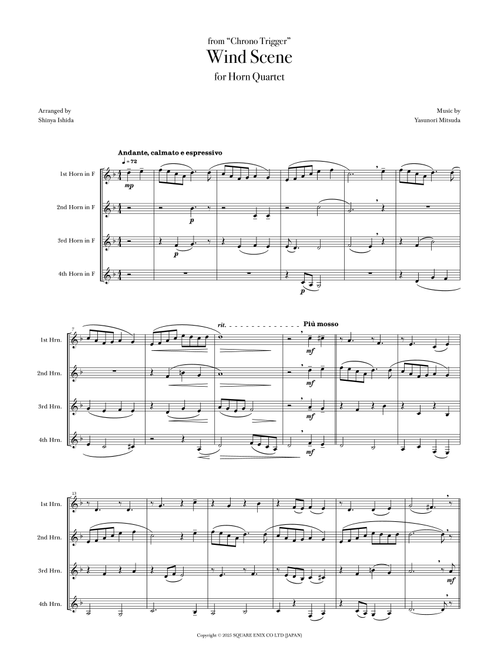 Chrono Trigger "Wind Scene" (Arr. Shinya Ishida) - Yasunori Mitsuda (Brass Ensemble)