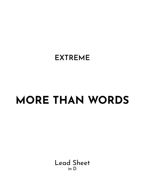More Than Words (Arr. Jireh J.) - Extreme (Guitar Chords-Lyrics)