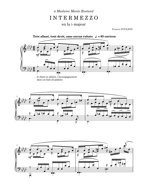 POULENC // Troisième Intermezzo en La ♭ Majeur - FP 118