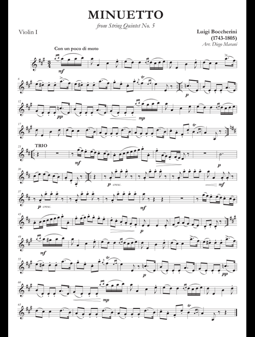 Boccherini's Minuet for String Quartet (Arr. Diego Marani) - Luigi Boccherini (String Quartet)