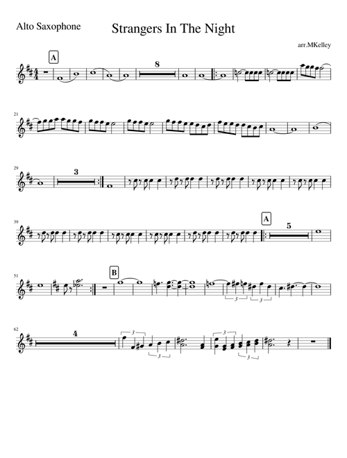 Strangers In The Night Alto Saxophone