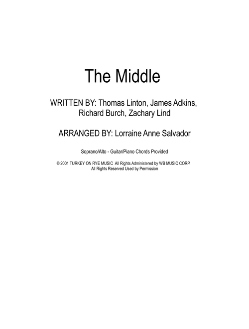 The Middle (Arr. Lorraine Anne Salvador) - Jimmy Eat World (Choral, SA)