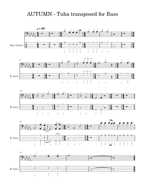 AUTUMN - Tuba transposed for Bass.xml