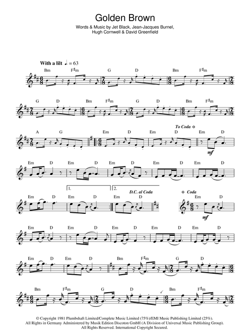 Golden Brown - The Stranglers (Flute Solo)