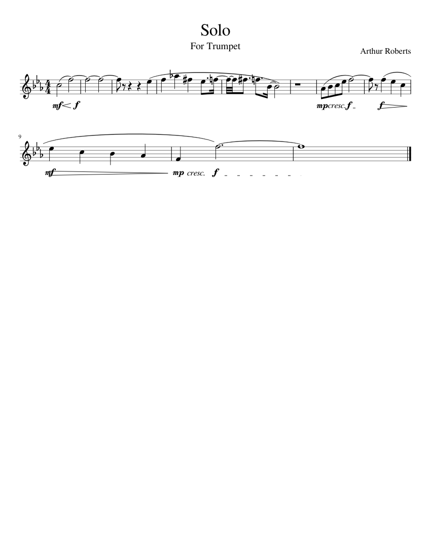 Trumpet Solo Sheet Music For Trumpet In B-flat (Solo) | Musescore.com