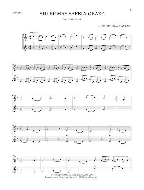 Sheep May Safely Graze - Johann Sebastian Bach (Violin Duet)