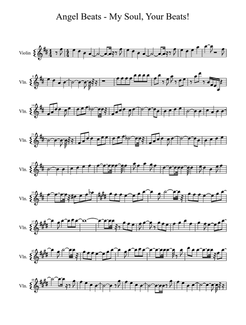 My Soul Your Beats/ Angel Beats! for Violin