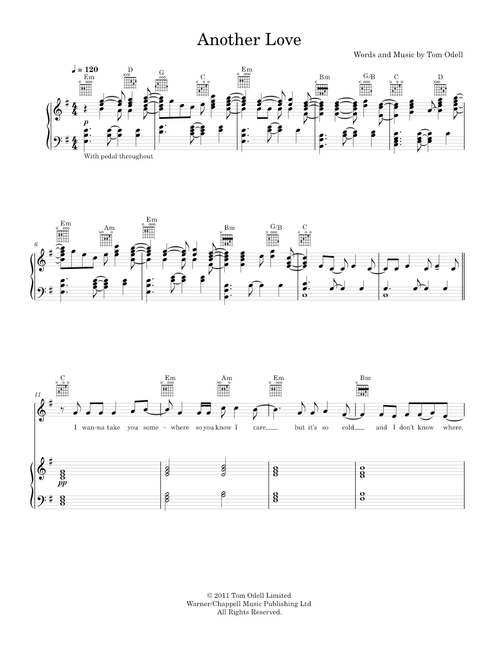 Another love - Tom Odell (Piano-Voice-Guitar)