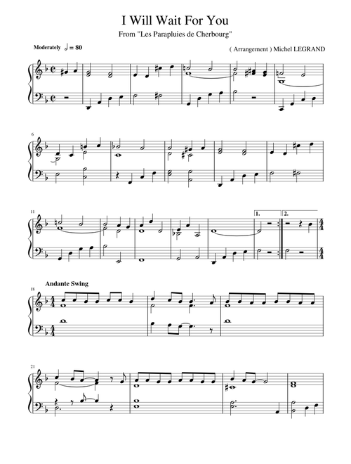 I will wait for you – Michel Legrand