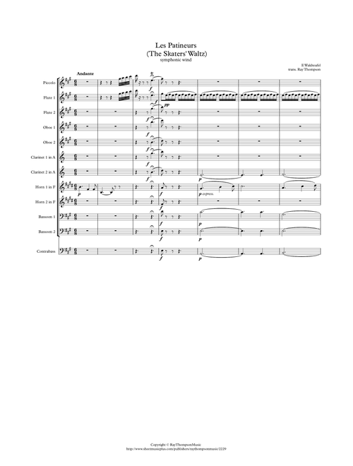 Waldteufel: Les Patineurs (The Skaters' Waltz)(original key) - symphonic wind (Arr. Ray Thompson) - Émile Waldteufel (Large Ensemble)