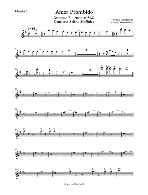 Amor Prohibido (Arr. Marvin Vladimir Salas Ruíz) - Selena (Full Orchestra)