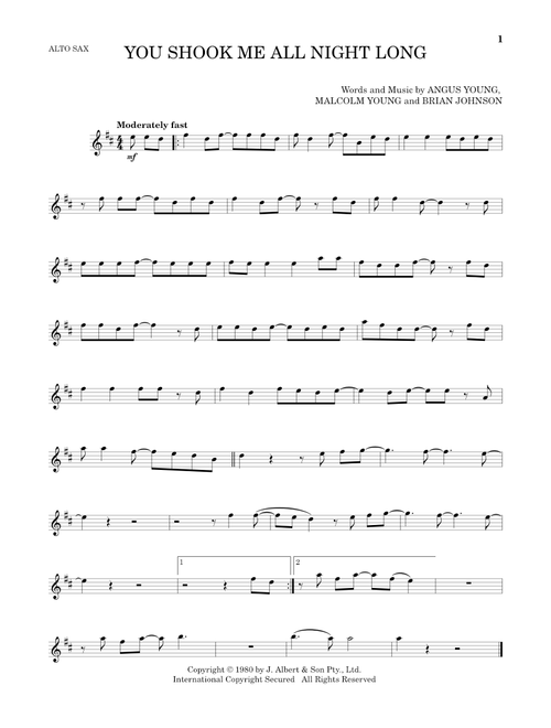 You Shook Me All Night Long - AC/DC (Alto Sax Solo)