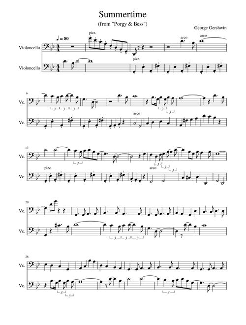 Summertime – George Gershwin Summertime