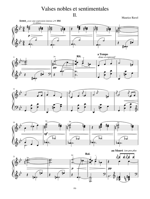 Ravel - Valses Nobles et Sentimentales, II - Assez lent, avec une expression intense