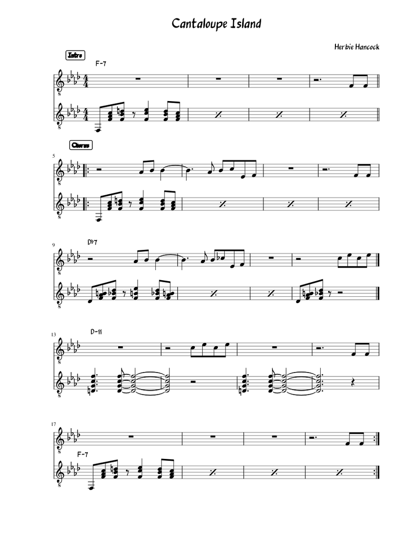 Cantaloupe Island Sheet music for Guitar (Solo)