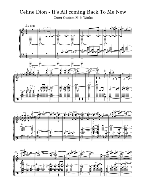 Celine Dion - It's All Coming Back To Me Now -( Nunu Custom Midi works)