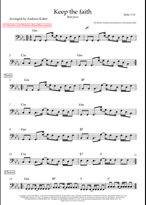 Keep the faith - Bon Jovi Sheet Music with Chords for Piano