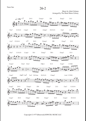 Play Official version of 26-2 Sheet Music by John Coltrane for
