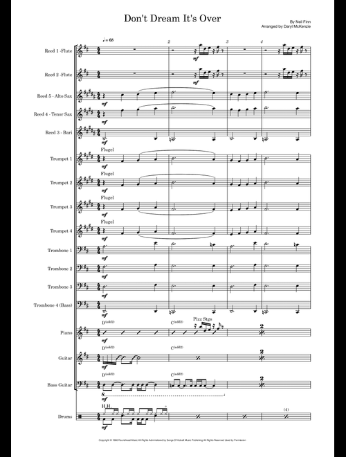 Don't Dream It's Over (Arr. Daryl McKenzie) - Donny Osmond (Small Ensemble)