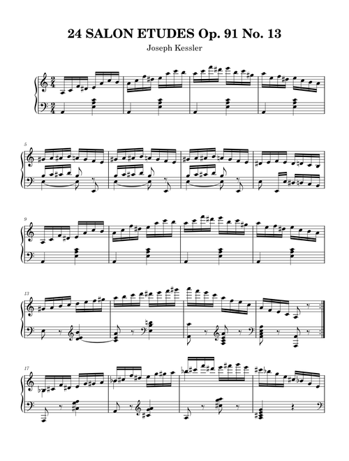 Joseph Kessler - 24 Salon Etudes Op. 91 No. 13