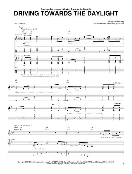 Driving Towards The Daylight - Joe Bonamassa (Guitar Tab)
