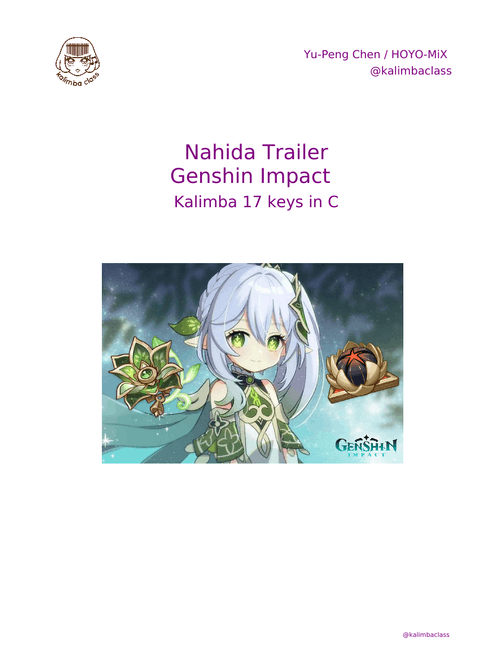 Nahida Trailer, Genshin Impact [Kalimba Tutorial]