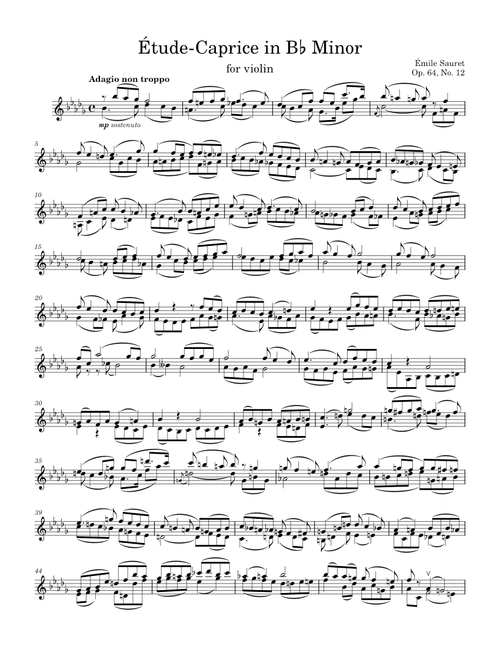 Étude-Caprice in B-Flat Minor - É. Sauret, Op. 64, No. 12