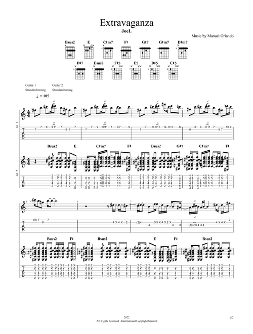 Extravaganza - JoeL (Guitar Tab)