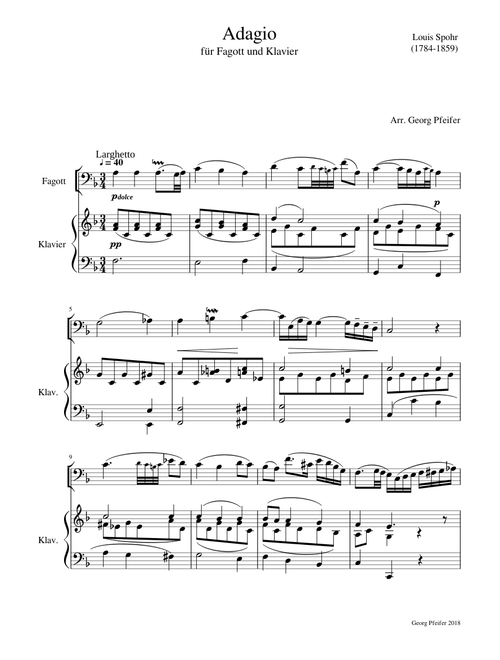 Louis Spohr: Adagio für Fagott und Klavier