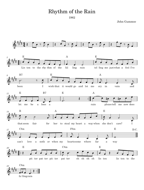 Rhythm of the rain - John Gummoe