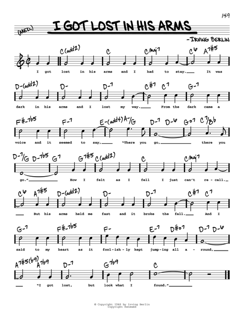 I Got Lost In His Arms (High Voice) (from Annie Get Your Gun) - Irving Berlin (Real Book - Melody-Chords-Lyrics)