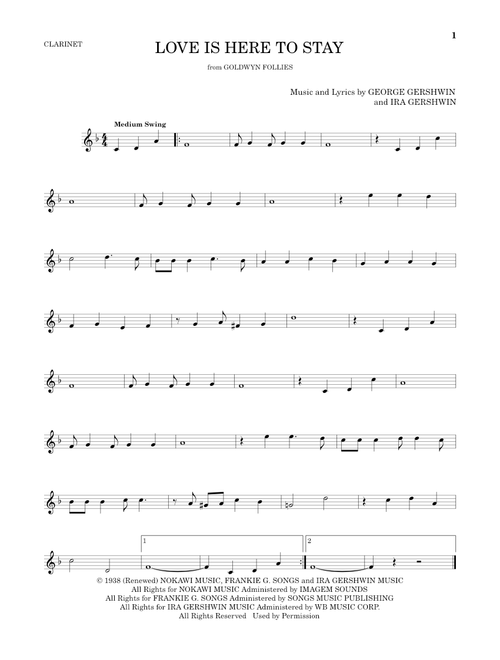 Love Is Here To Stay - Ira Gershwin (Clarinet Solo)
