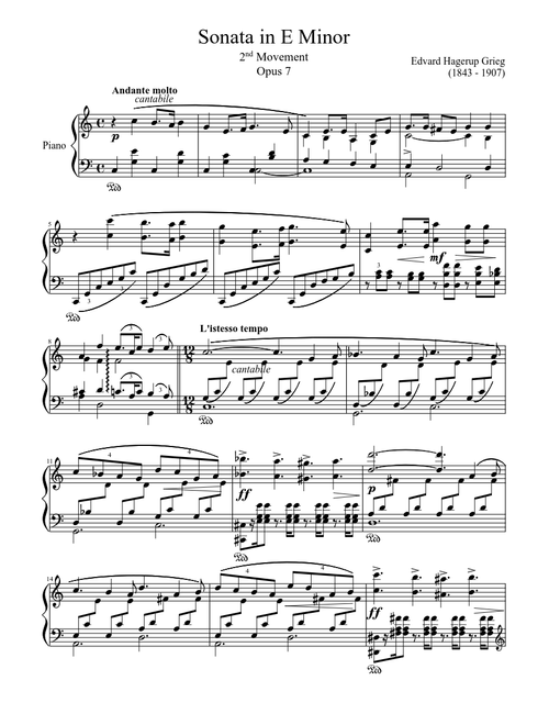 Sonata in E Minor Opus 7, 2nd Movement