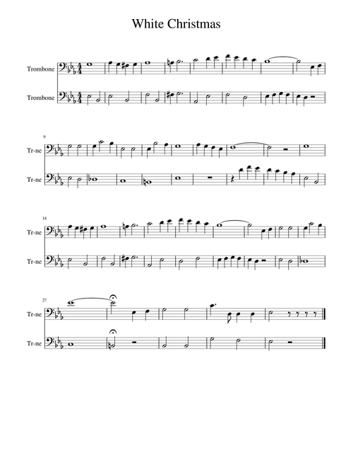 White christmas for 2 trombones