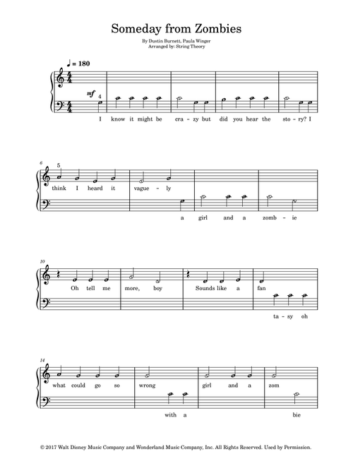 Someday (Arr. String Theory) - Paula Winger, Dustin Burnett (Easy Piano)