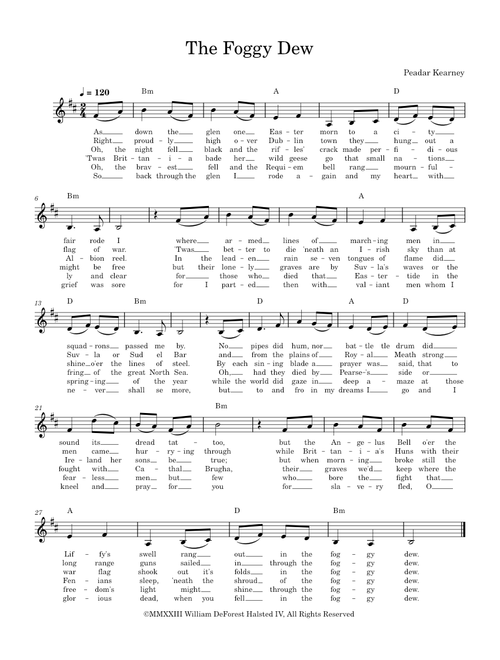 The Foggy Dew — Peadar Kearney