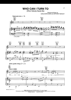 Who Can I Turn To (When Nobody Needs Me) - Reharmonized – Frank