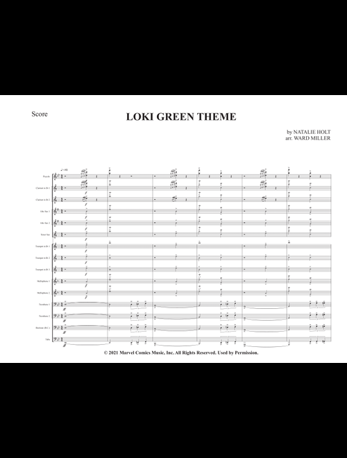 Loki Green Theme (Arr. Ward Miller) - NATALIE HOLT (Marching Band)
